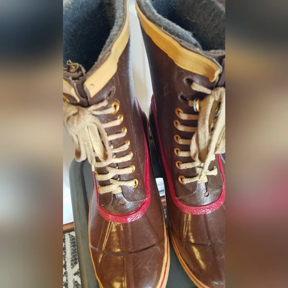 Stormers Steel Shank Men's Boots Weatherproof Felt Liner Size 8 Brown Red Trim